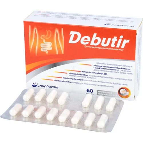 Debutir - środek spożywczy specjalnego przeznaczenia medycznego, 60 kapsułek