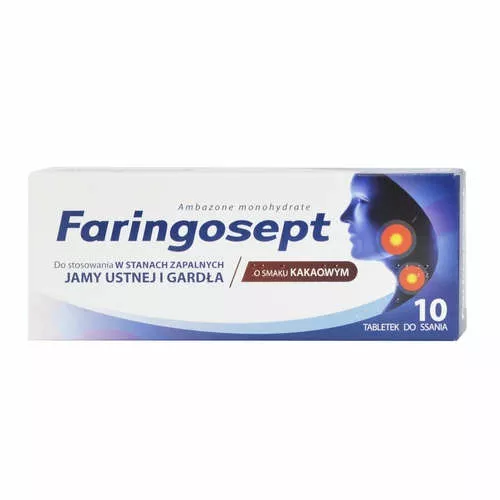 Faringosept 10 mg, tabletki do ssania, 10 sztuk