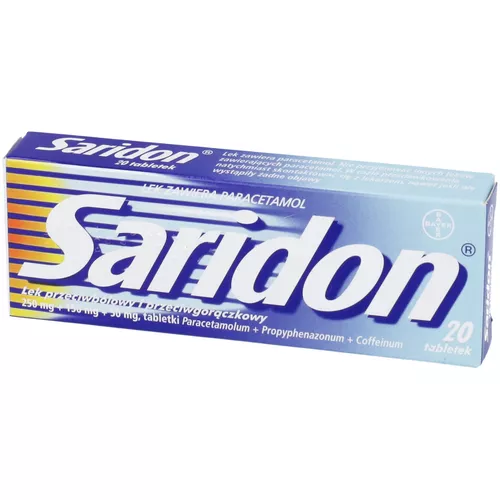 Saridon 250 mg + 150 mg + 50 mg, 20 tabletek
