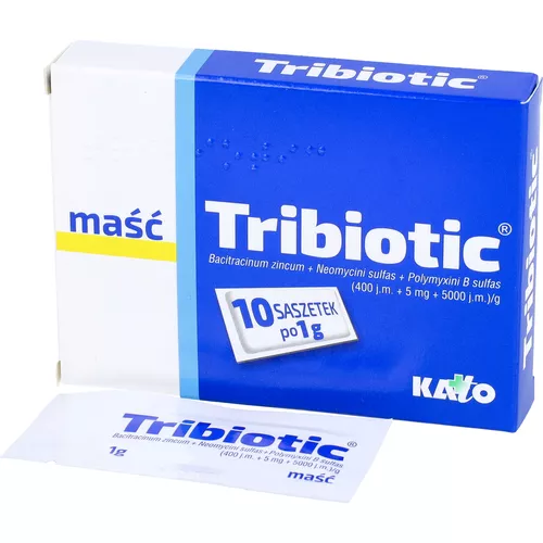 Tribiotic (10 mg +5 mg + 0,833 mg)/g, maść, 1 g x 10 saszetek