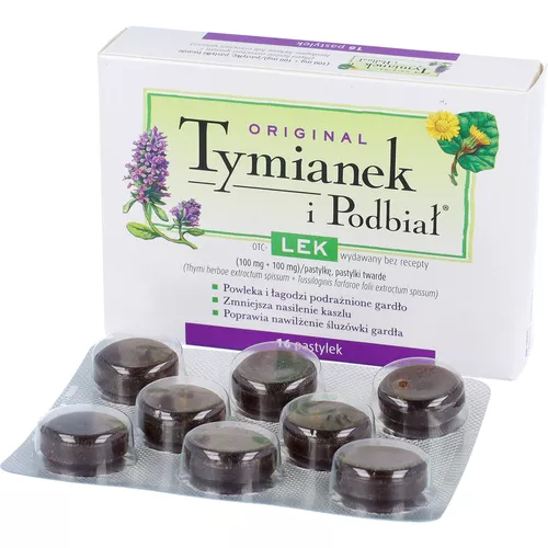Tymianek i Podbiał 100 mg + 100 mg, 16 pastylek do ssania