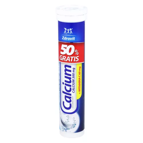 Zdrovit Calcium + wit. C, 20 tabletek musujących