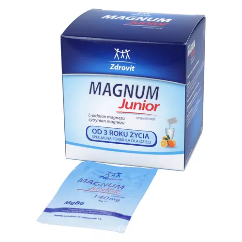 Zdrovit Magnum Junior, od 3 r. życia, smak pomarańczowy, 20 saszetek