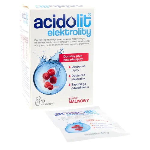 Acidolit - w stanach odwodnienia, smak malinowy, 10 saszetek
