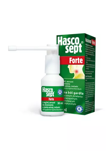 Hascosept Forte 3 mg/ml, aerozol do stosowania w jamie ustnej, 30 ml
