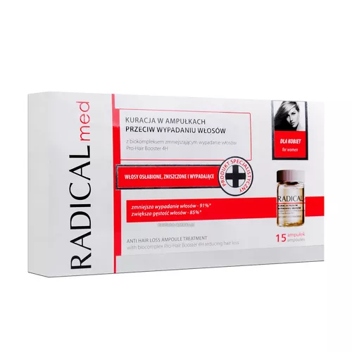 RADICAL med - kuracja przeciw wypadaniu włosów dla kobiet, ampułki, 15 x 5 ml