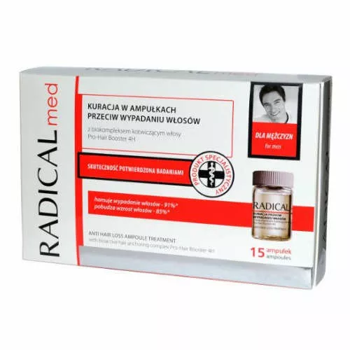 RADICAL med - kuracja w ampułkach przeciw wypadaniu włosów dla mężczyzn ampułki, 15 x 5 ml
