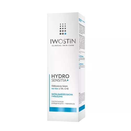 IWOSTIN HYDRO SENSITIA+ - krem odżywczy na noc z witaminami C+E, 50 ml