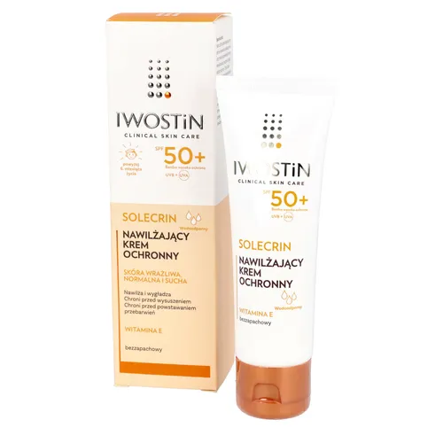IWOSTIN SOLECRIN - krem ochronny, SPF 50+, skóra wrażliwa, normalna i mieszana, 50 ml