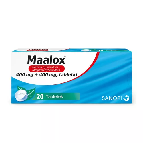 Maalox 400 mg + 400 mg, 20 tabletek