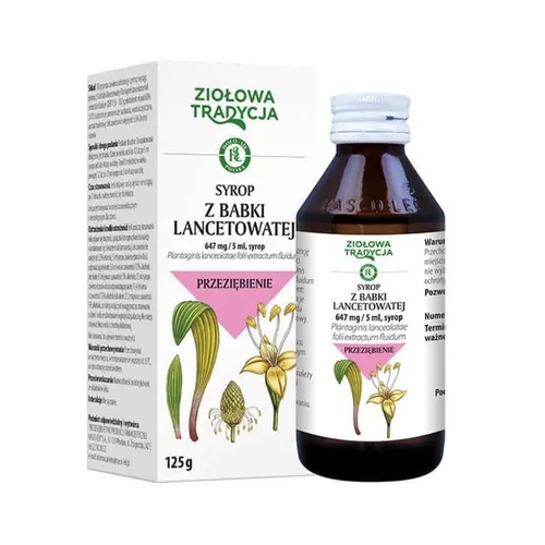 Ziołowa Tradycja Syrop z babki lancetowatej, Plantaginis 647 mg/ 5 ml, syrop, 125 g