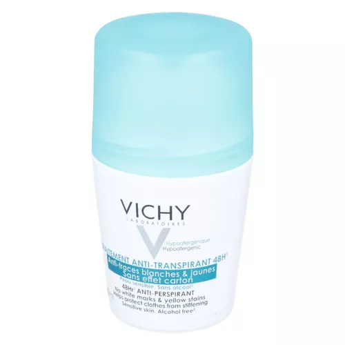 Vichy - Anti-Trace, antyperspirant zapobiegający powstawaniu białych i żółtych plam, 50 ml
