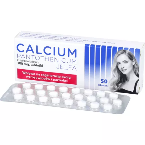 Calcium Pantothenicum Jelfa 100 mg, 50 tabletek