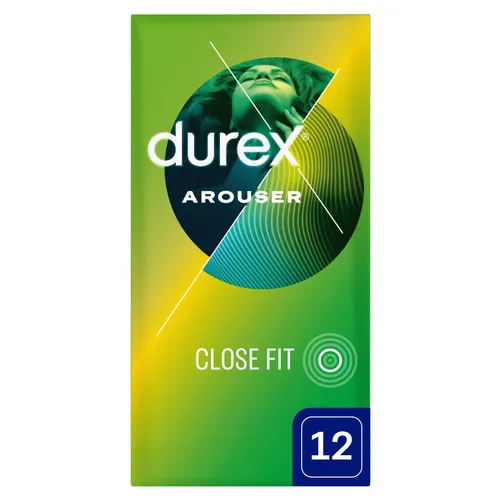 Durex Arouser - prezerwatywy lateksowe, prążkowane dla niezapomnianych doznań, 12 sztuk