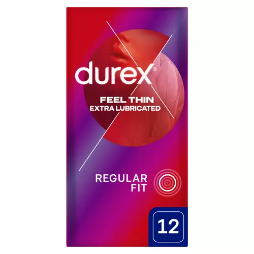 Durex Feel Thin Fetherlite Elite - cienkie i przezroczyste prezerwatywy lateksowe, 12 sztuk