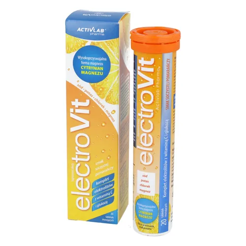 ElectroVit elektrolity, smak pomarańczowy, 20 tabletek