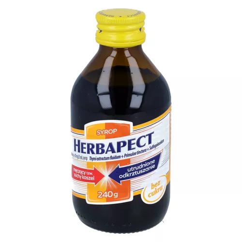 Herbapect (498 mg +348 mg +87 mg)/5 ml, syrop, bez cukru, 240 g