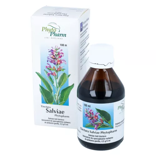 Tinctura Salviae 4,5 mg/5 ml, koncentrat do sporządzania roztworu do płukania gardła, 100 ml