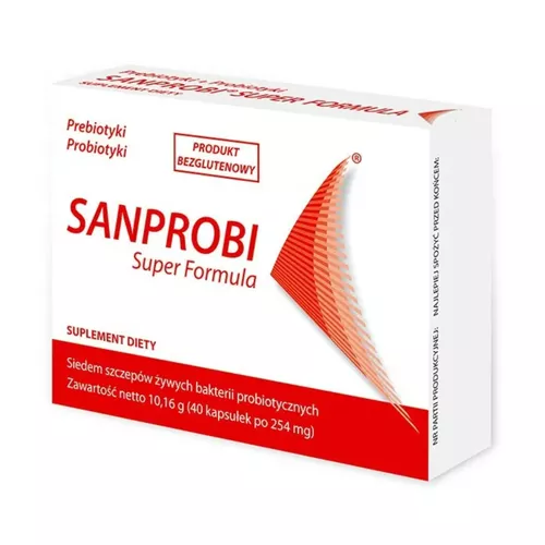 SANPROBI Super Formula, probiotyk + prebiotyk, 40 kapsułek