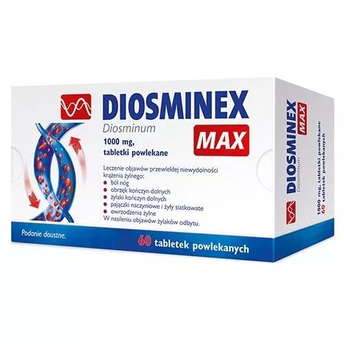 Diosminex Max 1000 mg, 60 tabletek powlekanych