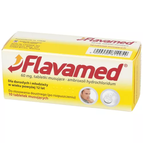 Flavamed 60 mg, tabletki musujące, 10 sztuk