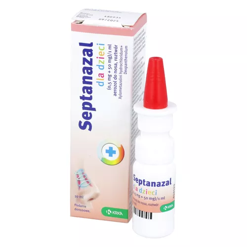 Septanazal dla dzieci, (0,5 mg + 50 mg)/ ml, aerozol do nosa, 10 ml