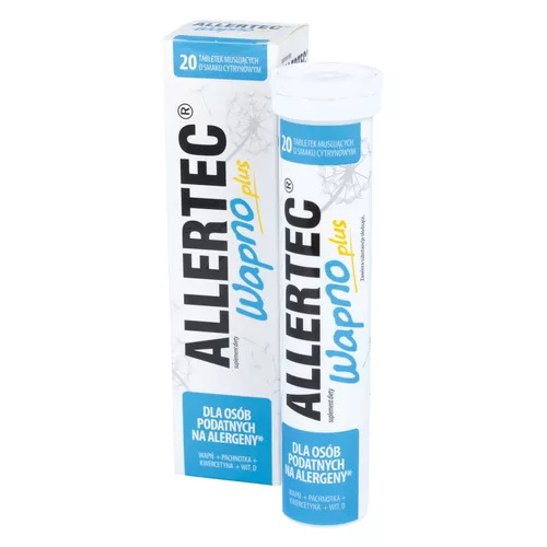 Allertec Wapno plus, smak cytrynowy, 20 tabletek musujących
