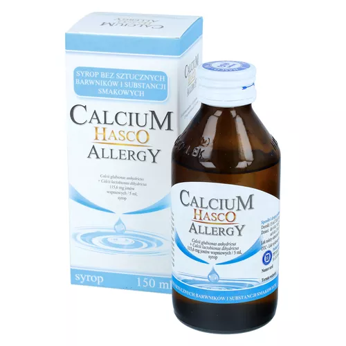Hasco Calcium Allergy 115,6 mg/5 ml, syrop, smak neutralny, 150 ml