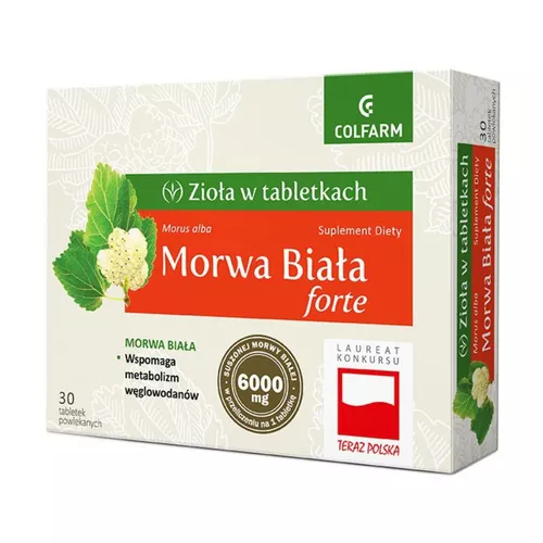Zioła w tabletkach Morwa Biała Forte, 60 tabletek powlekanych