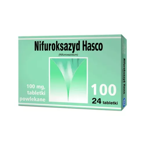Nifuroksazyd Hasco 100 mg, 24 tabletki powlekane
