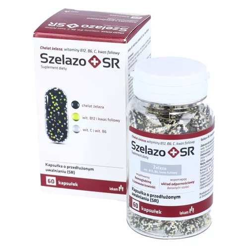 Szelazo + SR żelazo, 60 kapsułek o przedłużonym uwalnianiu (SR)