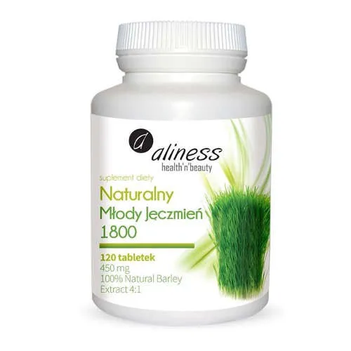 Aliness - Naturalny Młody Jęczmień 1800, 120 tabletek
