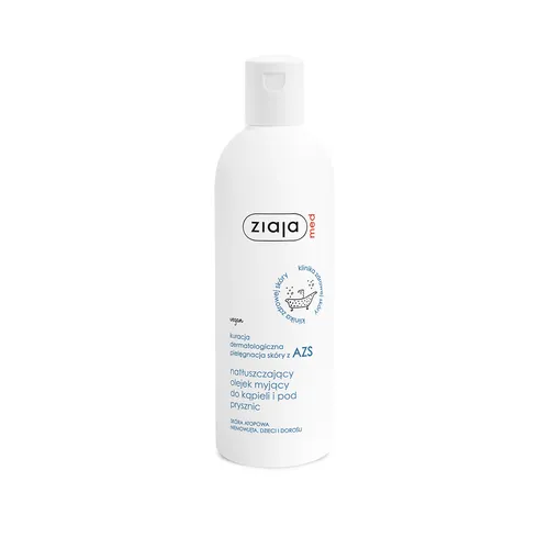 ziaja med - kuracja dermatologiczna, pielęgnacja skóry z AZS, natłuszczający olejek myjący do kąpieli i pod prysznic, 270 ml
