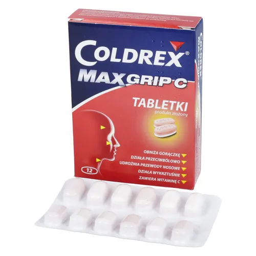 Coldrex MaxGrip C, 12 tabletek