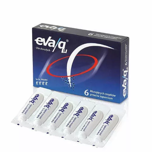 Eva/qu - czopki przeciw zaparciom, 6 sztuk