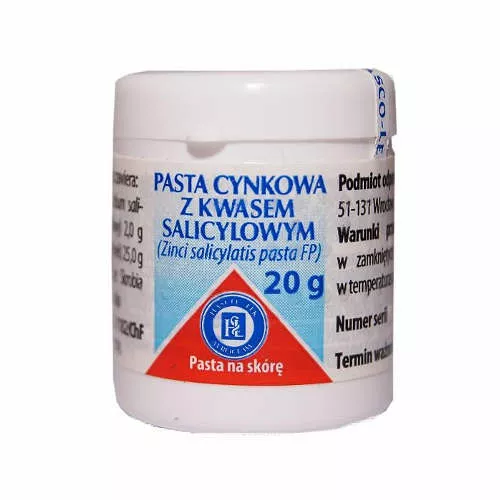 Pasta cynkowa z kwasem salicylowym, pasta na skórę, 20 g