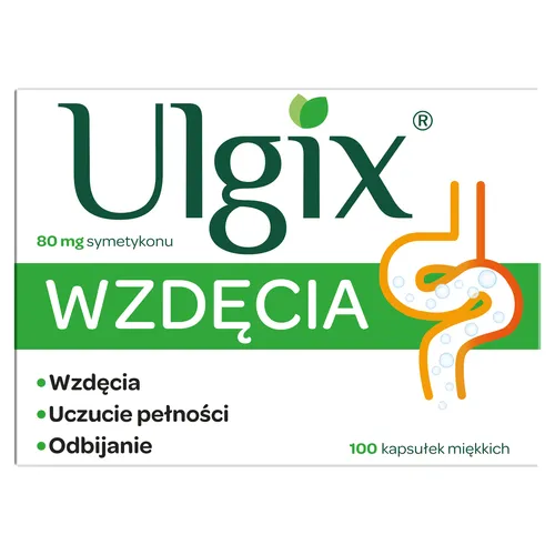 Ulgix Wzdęcia 80 mg, 100 kapsułek