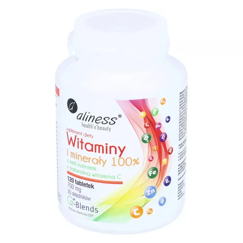 Aliness Witaminy i minerały 100%, 120 tabletek