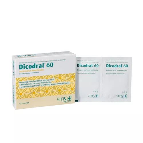Dicodral 60 - elektrolity o smaku bananowym, 12 sztuk