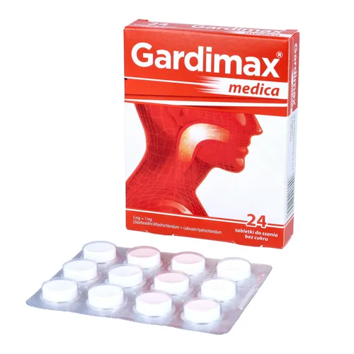 Gardimax medica 5 mg + 1 mg, 24 tabletki do ssania