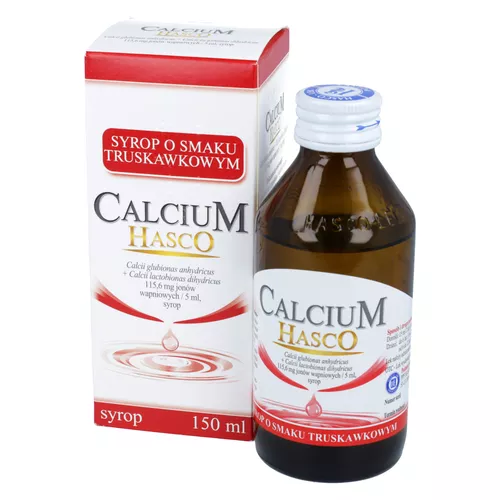 Hasco Calcium 115,6 mg/5 ml, syrop, smak truskawkowy, 150 ml