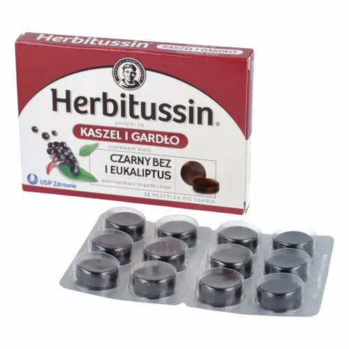 Herbitussin Kaszel i Gardło, 12 pastylek do ssania