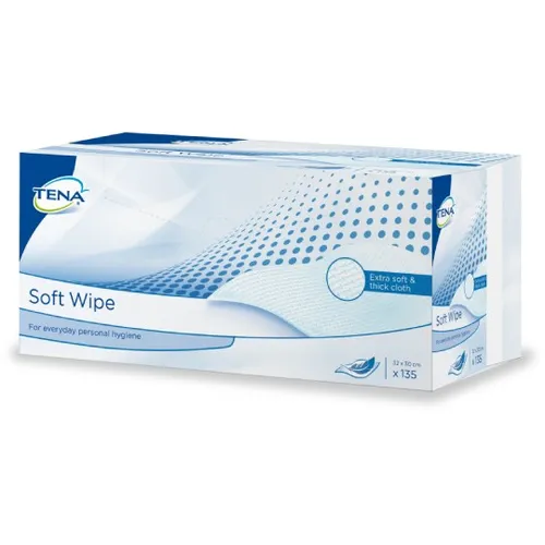 TENA Soft Wipe - chusteczki oczyszczające suche, 135 sztuk