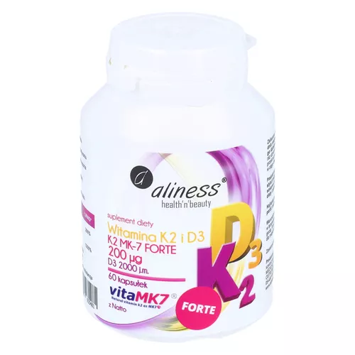 Aliness Witamina K2 MK7 FORTE i D3, 60 kapsułek