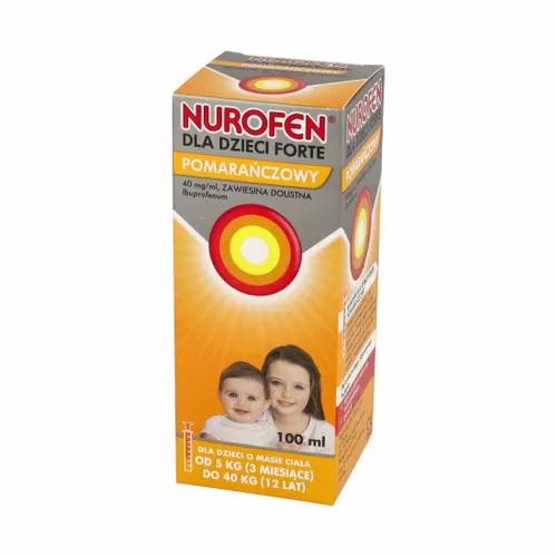 Nurofen dla dzieci Forte 40 mg/ml, zawiesina doustna, smak pomarańczowy, 100 ml