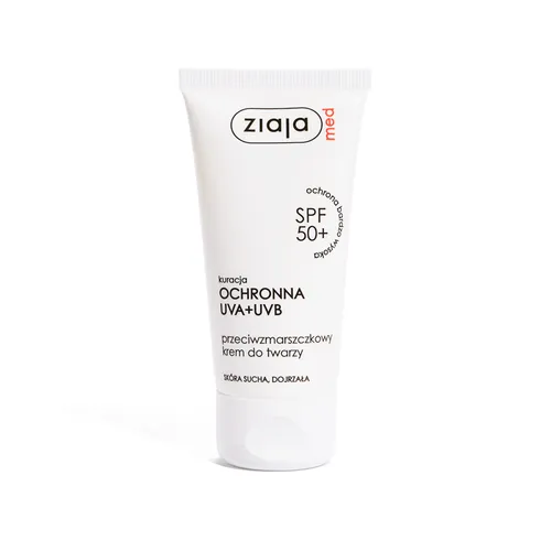 ziaja med - kuracja ochronna SPF 50+, przeciwzmarszczkowy krem do twarzy, 50 ml