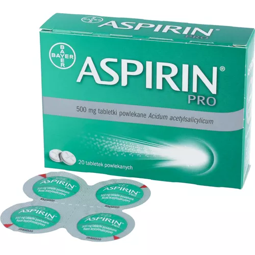 Aspirin Pro 500 mg, 20 tabletek powlekanych