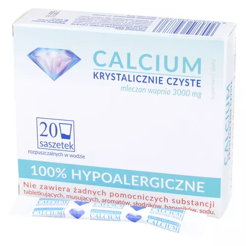 Calcium Krystalicznie Czyste, 100% hypoalergiczne, 20 saszetek