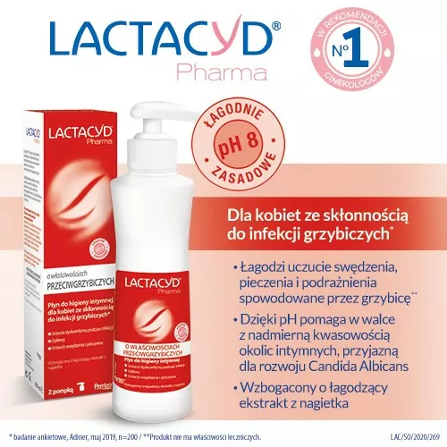 LACTACYD® Pharma - płyn do higieny intymnej o właściwościach przeciwgrzybiczych, 250 ml