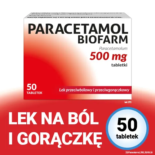 Paracetamol Biofarm 500 mg, 50 tabletek